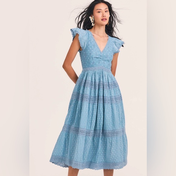 LoveShackFancy Dresses & Skirts - NWT $495 Love Shack Fancy Abena Dress in Blue Bonnet